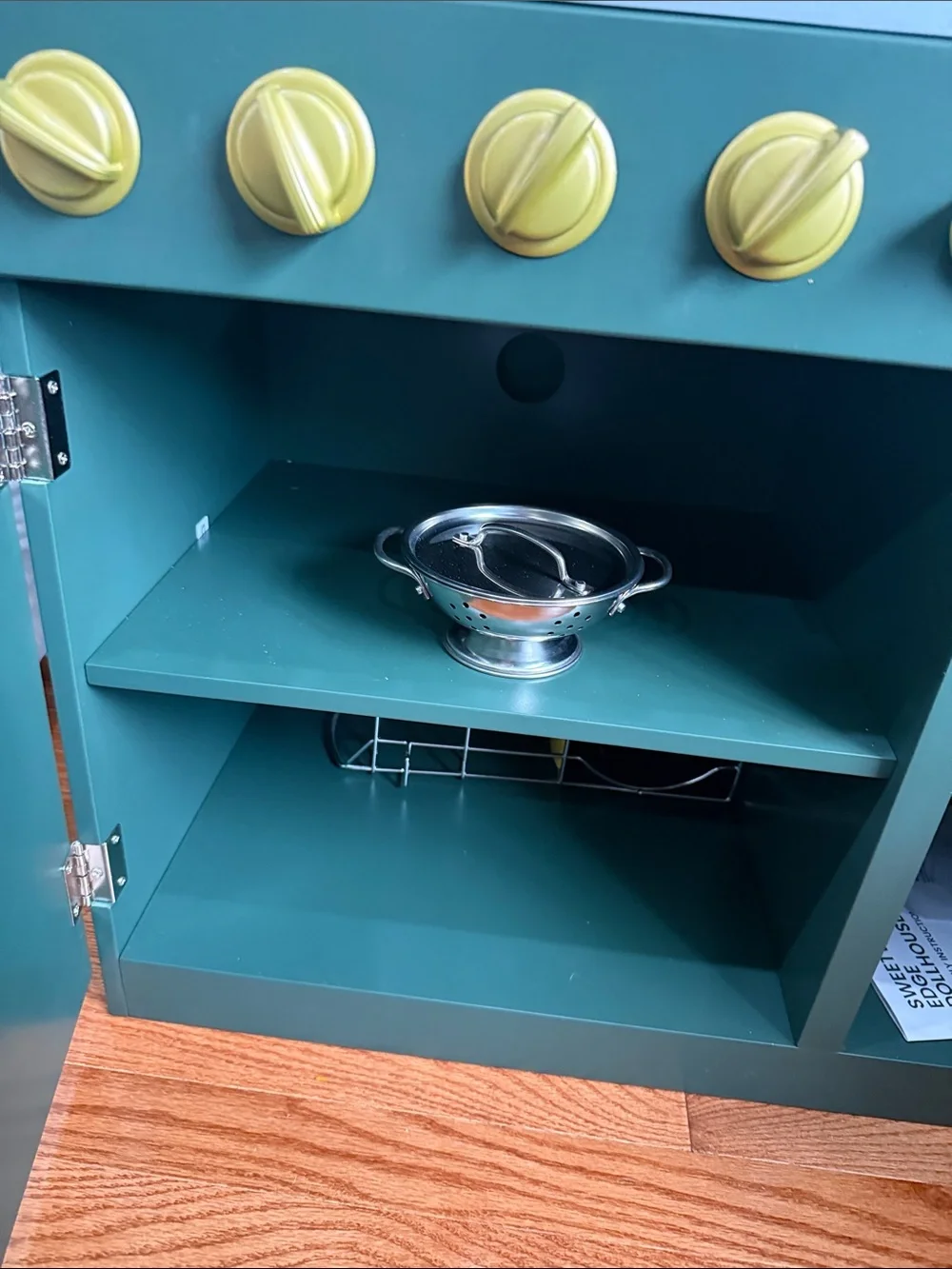 Pottery Barn Kids Green and Gold Play Kitchen
